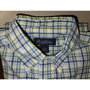 Brooks Brothers blue green plaid long sleeve shirt - large